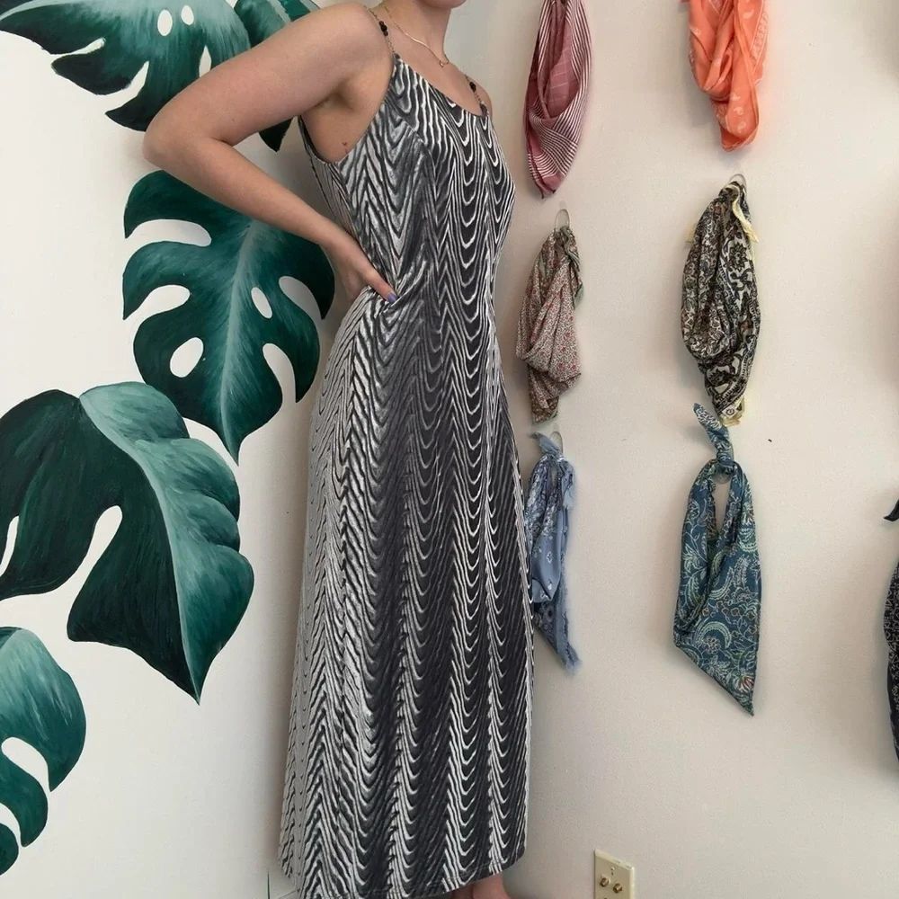 Vintage Silver Velvet Gown - Picture 3 of 8